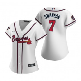 Women's Atlanta Braves Dansby Swanson White 2021 MLB All-Star Game Replica Jersey