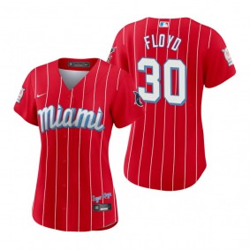 Women's Miami Marlins Cliff Floyd Red 2021 City Connect Replica Jersey