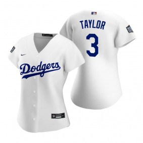 Women's Los Angeles Dodgers Chris Taylor White 2020 World Series Replica Jersey