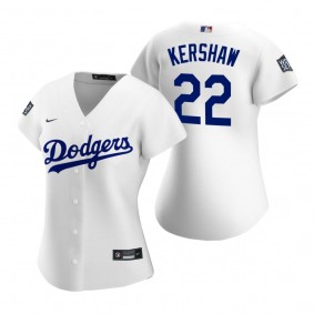 Women's Los Angeles Dodgers Clayton Kershaw White 2020 World Series Replica Jersey