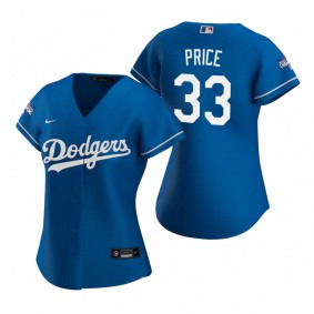 Women's Los Angeles Dodgers David Price Royal 2020 World Series Champions Replica Jersey