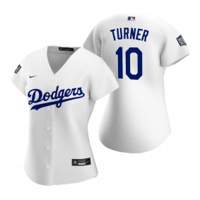 Women's Los Angeles Dodgers Justin Turner White 2020 World Series Replica Jersey