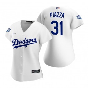 Women's Los Angeles Dodgers Mike Piazza White 2020 World Series Champions Replica Jersey