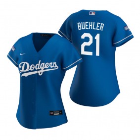 Women's Los Angeles Dodgers Walker Buehler Royal 2020 World Series Champions Replica Jersey