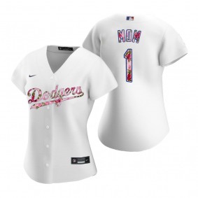 Women's Los Angeles Dodgers White Mother's Day Number 1 Mom Jersey