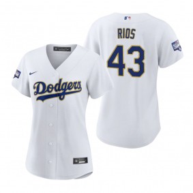 Women's Dodgers Edwin Rios White Gold 2021 Gold Program Replica Jersey
