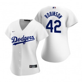 Women's Los Angeles Dodgers Jackie Robinson White Replica Home Jersey
