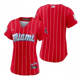 Women's Miami Marlins Red 2021 City Connect Replica Jersey