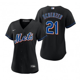 Women's New York Mets Max Scherzer Black Replica Alternate Jersey