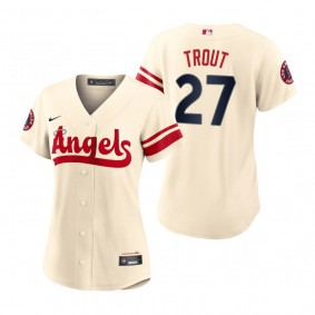 Women's Los Angeles Angels Mike Trout Cream 2022 City Connect Replica Jersey