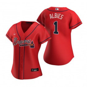 Women's Atlanta Braves Ozzie Albies Red Replica Jersey