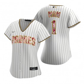 Women's San Diego Padres White Mother's Day Number 1 Mom Jersey