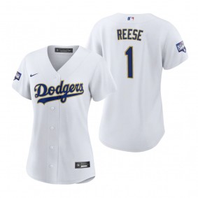 Women's Dodgers Pee Wee Reese White Gold 2021 Gold Program Replica Jersey