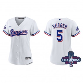 Women's Texas Rangers Corey Seager White 2023 World Series Champions Replica Jersey