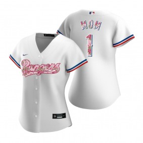 Women's Texas Rangers White Mother's Day Number 1 Mom Jersey