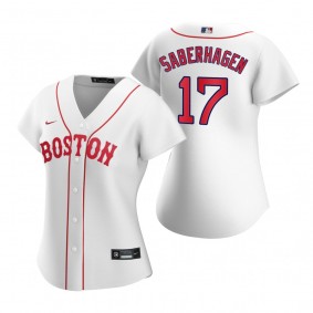 Women's Boston Red Sox Bret Saberhagen White 2021 Patriots' Day Replica Jersey