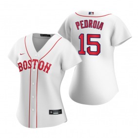 Women's Boston Red Sox Dustin Pedroia White 2021 Patriots' Day Replica Jersey