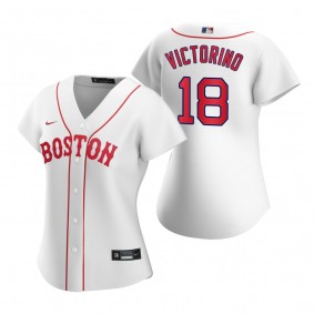 Women's Boston Red Sox Shane Victorino White 2021 Patriots' Day Replica Jersey