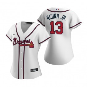 Women's Atlanta Braves Ronald Acuna Jr. White Replica Jersey