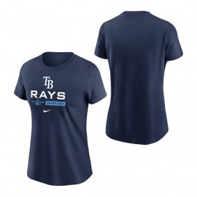 Women's Tampa Bay Rays Navy 2022 Postseason Authentic Collection Dugout T-Shirt