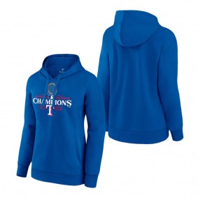 Women's Texas Rangers Fanatics Branded Royal 2023 World Series Champions Official Logo Pullover Hoodie