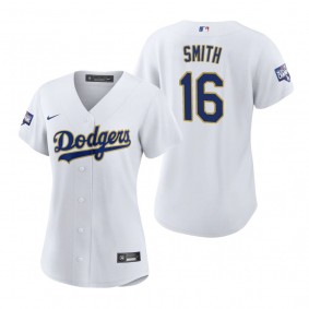Women's Dodgers Will Smith White Gold 2021 Gold Program Replica Jersey