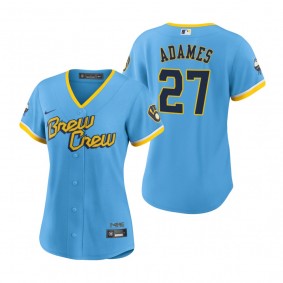 Women's Milwaukee Brewers Willy Adames Powder Blue 2022 City Connect Replica Jersey