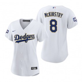Women's Dodgers Zach McKinstry White Gold 2021 Gold Program Replica Jersey