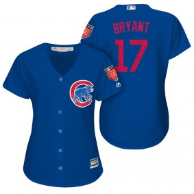Womens Royal Chicago Cubs #17 Kris Bryant 2018 Spring Training Cool Base Jersey-
