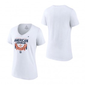 Women's Houston Astros White 2022 American League Champions Locker Room Plus Size V-Neck T-Shirt