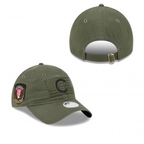 Women's Chicago Cubs Green 2023 Armed Forces Day 9TWENTY Adjustable Hat