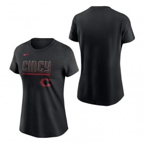 Women's Cincinnati Reds Nike Black 2023 City Connect Wordmark T-Shirt