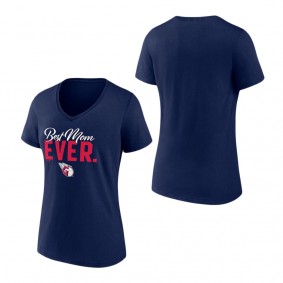 Women's Cleveland Guardians Fanatics Branded Navy Best Mom Ever V-Neck T-Shirt