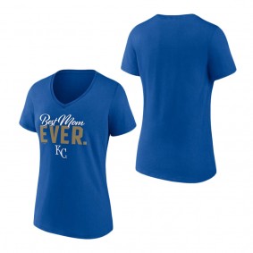 Women's Kansas City Royals Fanatics Branded Royal Best Mom Ever V-Neck T-Shirt