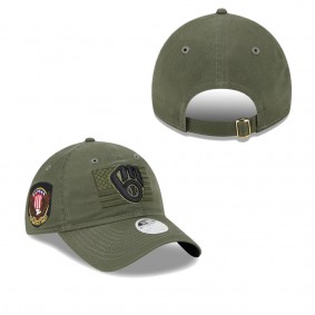 Women's Milwaukee Brewers Green 2023 Armed Forces Day 9TWENTY Adjustable Hat