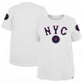 Women's New York Mets White 2024 City Connect Plus Size T-Shirt