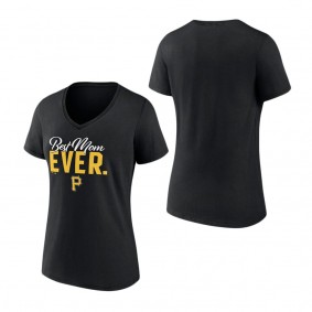 Women's Pittsburgh Pirates Fanatics Branded Black Best Mom Ever V-Neck T-Shirt