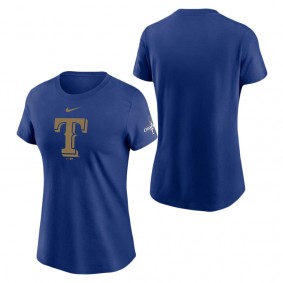Women's Texas Rangers Nike Royal 2024 Gold Collection Logo T-Shirt