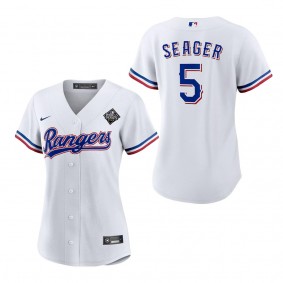 Women's Texas Rangers Corey Seager Nike White 2023 World Series Replica Player Jersey