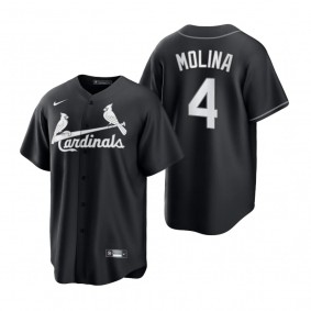 St. Louis Cardinals Yadier Molina Nike Black White 2021 All Black Fashion Replica Jersey