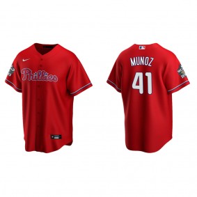 Yairo Munoz Philadelphia Phillies Red 2022 World Series Alternate Replica Jersey