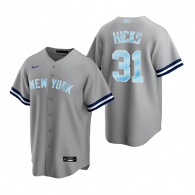 New York Yankees Aaron Hicks Gift Replica Gray 2022 Father's Day Jersey