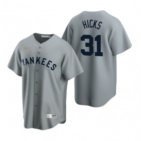 New York Yankees Aaron Hicks Nike Gray Cooperstown Collection Road Jersey