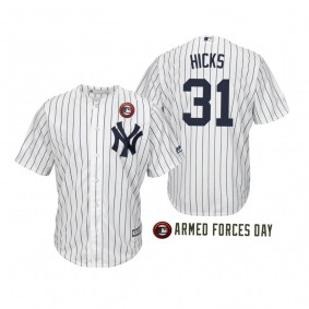 2019 Armed Forces Day Aaron Hicks New York Yankees White Jersey