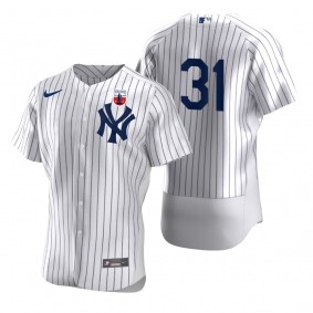 Men's New York Yankees Aaron Hicks Nike White Negro Leagues Authentic Jersey