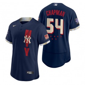 Men's New York Yankees Aroldis Chapman Navy 2021 MLB All-Star Game Authentic Jersey