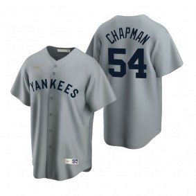New York Yankees Aroldis Chapman Nike Gray Cooperstown Collection Road Jersey