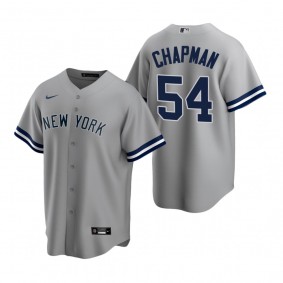 Men's New York Yankees Aroldis Chapman Nike Gray Replica Road Jersey