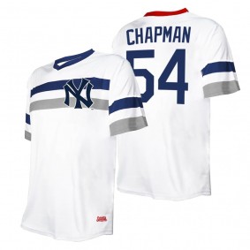 Aroldis Chapman New York Yankees Stitches White Cooperstown Collection V-Neck Jersey
