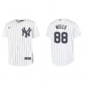 Youth New York Yankees Austin Wells White Replica Home Jersey